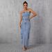 Women's Denim Dress - Casual Tube Top Workwear Style With Large Pockets_ecoleips.com