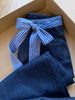 2026 New Women's Straight-Leg Jeans, High-Waisted, Commuter Style, Bow Tie Straps, Patchwork Design, Comfortable And_ecoleips.com