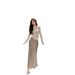 Pure & Chic Long-Sleeve Top & Midi Skirt Set – Autumn/Winter Elegance In Light Khaki & Champagne_ecoleips.com