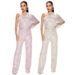 Women's Clothing Autumn And Winter New Fashion Casual Sleeveless One Shoulder Sequined Wide Leg Jumpsuit_ecoleips.com