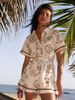 Women's Elegant Linen Cardigan Jumpsuit - Casual Comfortable Long Sleeve Shirt Romper_ecoleips.com