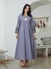 NC113 Women's Long Robe Luxury Patchwork Embroidered Evening Gown Apparel for Foreign Trade Wholesale_ecoleips.com