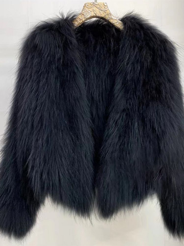 Mao Mao Jacket Women's Thick Plush Small Fragrant Wind V-neck Temperament Women's Clothing_ecoleips.com