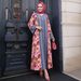 Muslim Abaya Dress With Floral Print - Modest Long Sleeve Loose Fit Maxi Dress For Women (S-XXL)_ecoleips.com