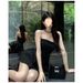Summer Hot Girl Pure Desire Two-Piece Set Women Fashion Sexy Zipper Split Tube Top + High Waist Puff Skirt Pants_ecoleips.com