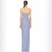 Blue Purple Mesh Elegant 3D Flower Women's Fashion Evening Dress Strapless Skirt_ecoleips.com