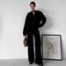 Knitted Long-Sleeved Wide-Leg Pants Set For Autumn/Winter Season, Featuring A Zippered Jacket And Casual Pants_ecoleips.com