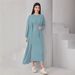 Verve Arabic Muslim Women's Two-Piece Vest Dress Cardigan Robe Ribbed Set_ecoleips.com