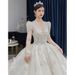Elegant Court-Style Wedding Dress With Long Train, High Waist & Plus Size Options – Perfect For Brides & Maternity_ecoleips.com