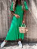 Women's Clothing Russian Spring And Summer New Short Sleeved Dress Solid Color Casual_ecoleips.com