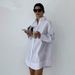 Women's White Long Sleeve Shirt Loose Collar Casual Elegant Fashion American Style For Spring Autumn Versatile Commuting Top_ecoleips.com