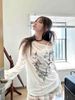 Laid-back Style Long Sleeve Sun Protection Shirt Air Conditioner Cover T-shirt Summer Sweet Cool Spicy Loose Diagonal Collar ..._ecoleips.com