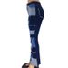 Women's Clothing Autumn New Fashion Contrast Patchwork High Waist Tight Hip Flared Women's Denim Trousers_ecoleips.com