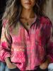 Women's Retro Printed Long Sleeve Casual Shirt Spring Summer New Imitation Cotton Linen Feel European American Style Top_ecoleips.com
