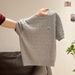 Women's Clothing Inspired Short Sleeve Knit Top – Breathable Viscose, Crochet Embroidery, Slim Fit Cropped Tee For Women (Light Yolk, Almond)_ecoleips.com