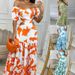 Women's Clothing Printed Hollow Sexy Ruffled Large Swing Dress_ecoleips.com