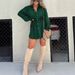 Autumn New Women's Fashion Solid Color Long Sleeve Shirt Dress_ecoleips.com