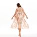 Women's Clothing Mesh Embroidered Lace Beach Cover Up Seaside Vacation Bikini Long Sun Protection Clothing Hot Sale_ecoleips.com