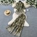 Women's Vintage Print Lapel Casual Two-Piece Set Long Sleeve Slim Fit Waist-Defining Stylish Outfit for Summer_ecoleips.com