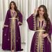 Women's Clothing Muslim Robe Middle East Fashion Long Sleeved Ribbon Embroidery Two Piece Dress_ecoleips.com