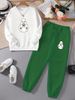 Women's Clothing Fashionable Crew Neck Sweatshirt Loose Fitting Autumn Winter Top Women's Casual Halloween Print Set_ecoleips.com