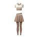 Women's High Waist Yoga Set Faux Two Piece Nude Feel Sports Fitness Running Hip Lifting Fitness Outfit_ecoleips.com