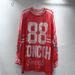 Women's Trendy Long Sleeved T-Shirt Loose Fit Round Neck Casual Top European American Style 88 Letter Print Mesh Patchwork_ecoleips.com