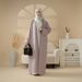 Muslim Women's Clothing Abaya Tassel Detail And Plaid Design Warm Coat Prayer Robe Dress_ecoleips.com
