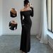 2025 Foreign Trade European And American Women's Clothing Cross Backless Sexy Off-Shoulder Elegant Long Dress_ecoleips.com