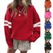 Women's Clothing Long Sleeve Color Block Sweatshirt Casual Sporty Pullover Autumn Thickened Polyester Spliced Hoodie_ecoleips.com