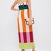 Summer Striped Dress For Women Color Block Slimming Slit Suspender Dress New Style_ecoleips.com
