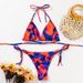 Women's Clothing Sexy Printed Multicolor Strap Bikini Swimsuit_ecoleips.com