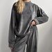 Autumn New Silver Fox Velvet Sleeve Long Pants Warm Comfortable Pajamas Two-Piece Set European And American_ecoleips.com
