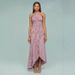 Women's Elegant Ruffled Ruched Halter Backless Midi Dress – Casual Resort Party Gown For Summer_ecoleips.com