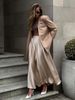 European And American Style Summer Women Fashion Elegant High Waist Versatile Long Satin Skirt_ecoleips.com