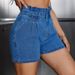 Women's Clothing New Fashion High-Waisted Flounce Hem Denim Shorts For Women – Retro & Versatile Summer Casual Shorts (Light Blue & Dark Blue)_ecoleips.com