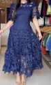 Elegant Lace Summer Dress for Women Breathable round Neck Floral Embroidery Casual Maxi Dress_ecoleips.com