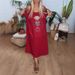Women's Clothing Golden Sun Print Long Vest Dress For Women Elegant Casual Maxi Dress_ecoleips.com