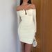 Sexy Hot Girl One Shoulder Dress Metal Decor Ruched Slim Fit Long Sleeve Hip Wrapped Bodycon Party Evening Dress_ecoleips.com