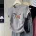 Women's High Quality Cotton round Neck Short Sleeve T-Shirt Slim Fit Unique Style Youthful Elegant Top_ecoleips.com