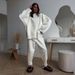 Cross-Border Ripped Women, European American Style, 2025 Autumn And Winter, Ins Style Knitted Skinny Pants + Round Neck_ecoleips.com