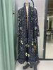 Cross-border Middle Eastern Women's Clothing, Arabic Attire, Autumn Ethnic Style Printed Lace-up Loose Plus-size Robe,_ecoleips.com