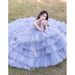 Evening High-End Studio New Colorful Tulle Wedding Outdoor Tail Cake Internet Celebrity Forest Style Travel Photography_ecoleips.com