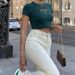 Women's Summer Fashion Tight Crop Top Letter Embroidery Streetwear T-Shirt - INS Style, Breathable & Stylish_ecoleips.com