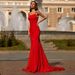 Elegant Red Mermaid Evening Gown Women's Strapless Tailored Dress for Prom Parties And Special Occasions_ecoleips.com