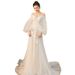 Elegant French Style Light Wedding Dress High End Feel Forest Style Super Fairy like Bride Dress with Small Train for Leaving And Welcoming Guests_ecoleips.com
