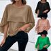 Women's Clothing Elegant Solid Color Chiffon Blouse For Women, Flowy Bell Sleeve & Layered Cape Design_ecoleips.com