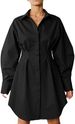 2022 Autumn Women's Shirt Dress, Slim Fit, Elegant, Long Sleeves, European And American Retro Niche Dress_ecoleips.com