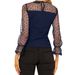 2026 European And American New Women's Mesh Polka Dot Splicing Round Neck Long Sleeved Elegant And Fashionable T-shirt_ecoleips.com