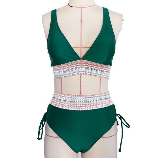 Women's Clothing Split Swimsuit Sexy Bikini High Waist Belly Cover Halter Neck Tight Swimsuit_ecoleips.com